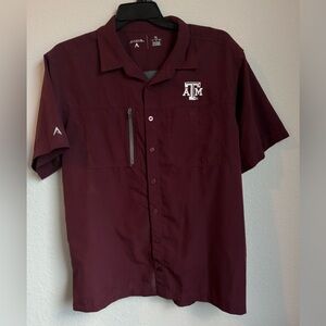 Texas A&M Aggies Men's Antigua Button Down, Vented, Pocket, Sharp! Size XL